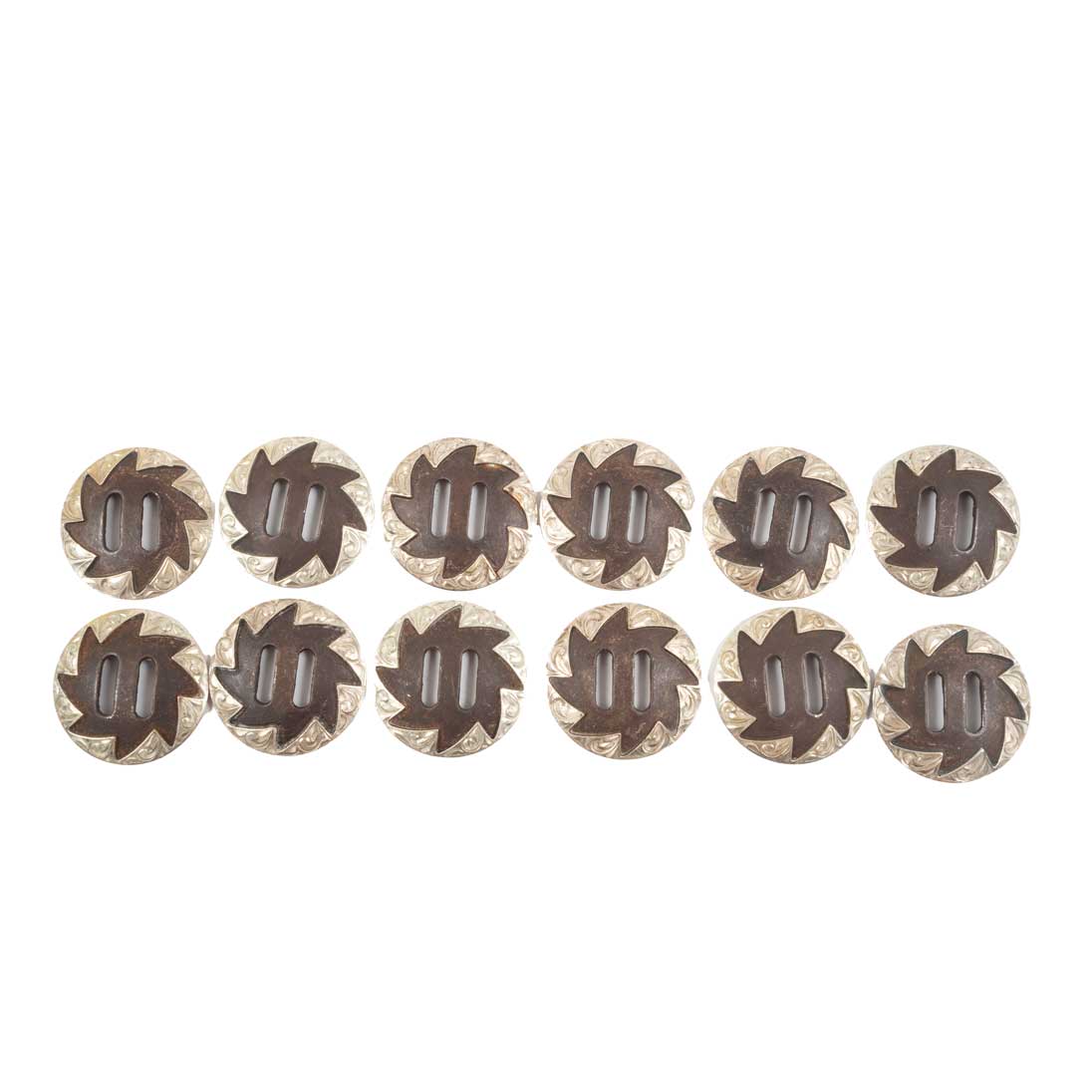 New Set Of 12 Slotted 1 1/2" Conchos Sale Barn MISC   