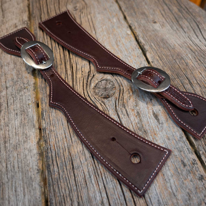 Handmade Ross Bullinger Burgundy Spur Straps