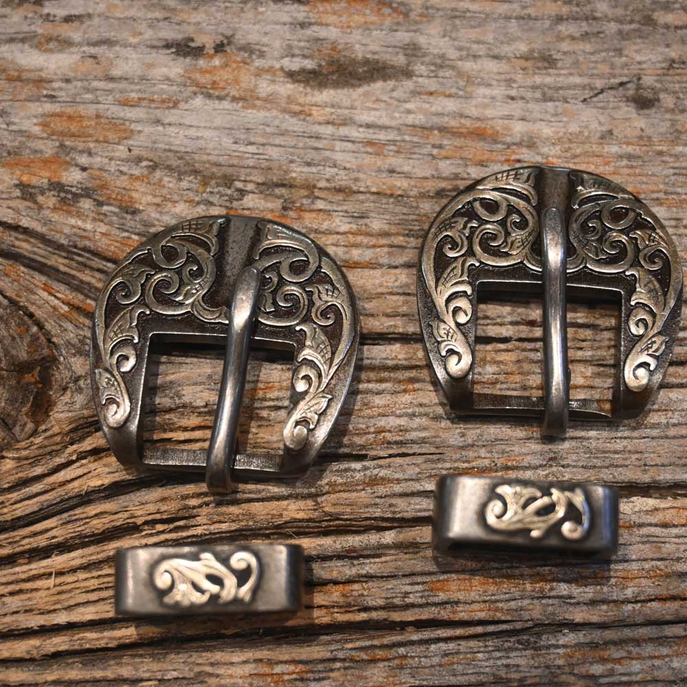 Silver Mounted Pair 1/2" Headstall Buckles by Kerry Kelley _CA1144 Tack - Conchos & Hardware Kerry Kelley