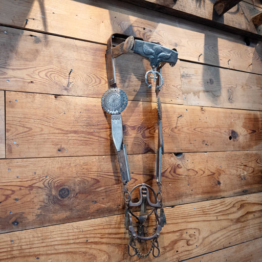 Vintage Native American War Indian Chief Silver Bridle & Rare 19th Century Navajo Bit Tack - Rigs Native American