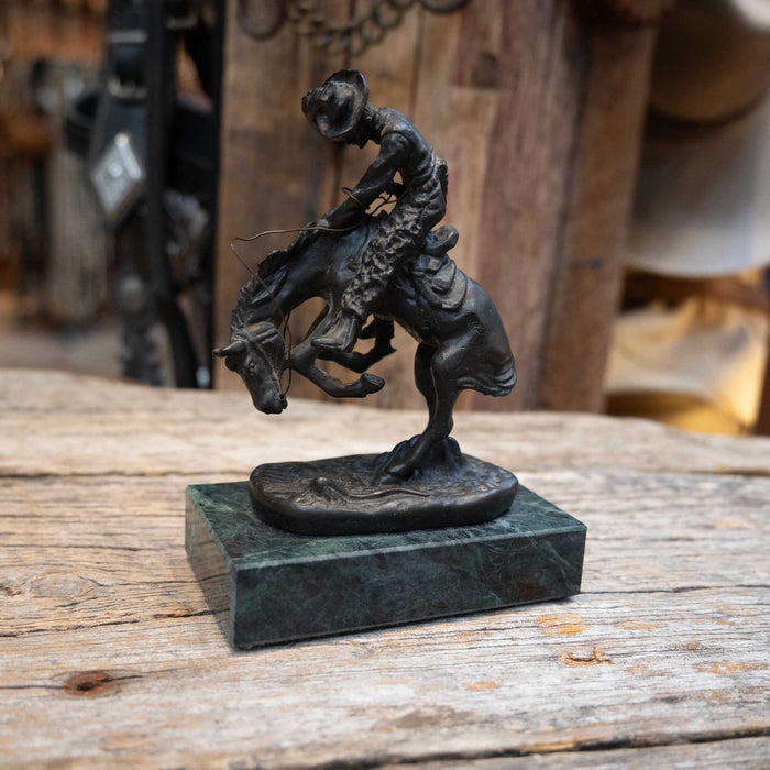 Mini Remington Bronc Riding Cowboy Statue