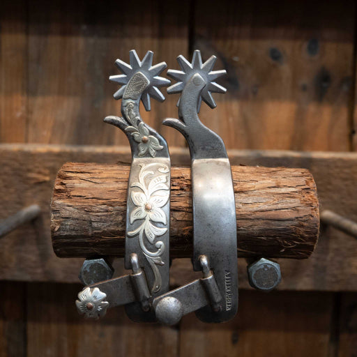 Kerry Kelley SIlver Mounted 10pt. Spurs Tack - Spurs Kerry Kelley