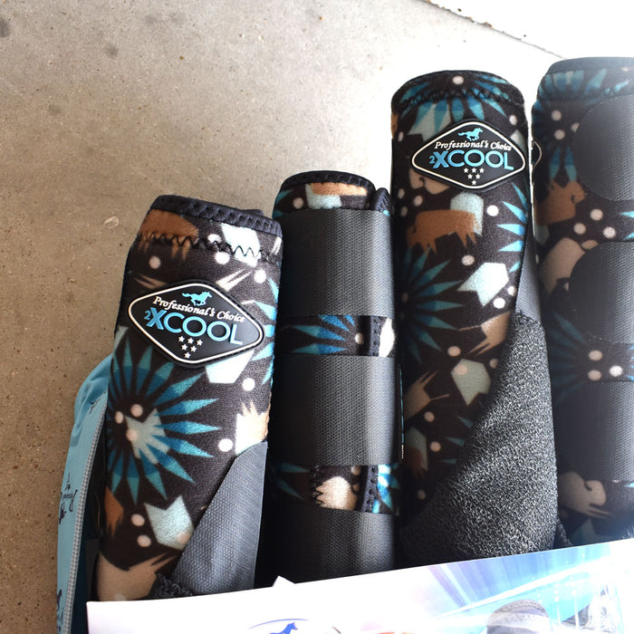 NEW Professional Choice 2xCool Sports Medicine Boots 4 Pack Bison Print Sale Barn Professional's Choice
