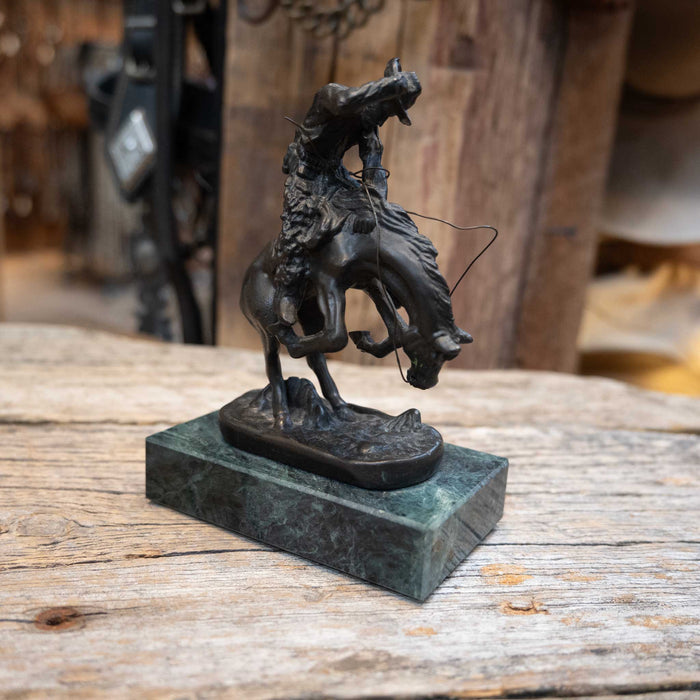 Mini Remington Bronc Riding Cowboy Statue