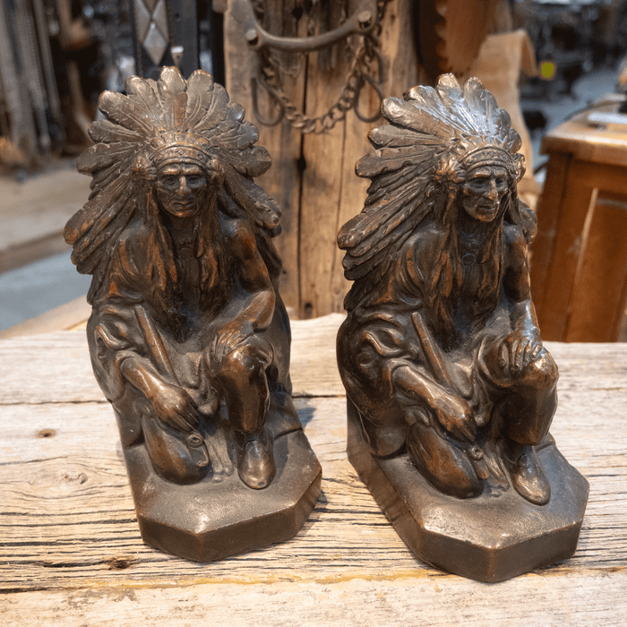 Antique Indian Chief 1930's Bookends