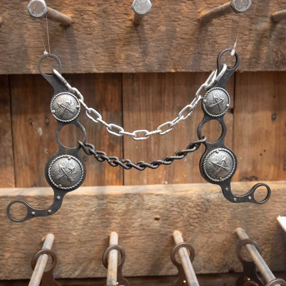 Paul Petska Chain Gag- Silver Arrow Concho Bit