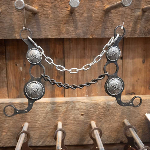 Paul Petska Chain Gag- Silver Arrow Concho Bit Tack - Bits Paul Petska