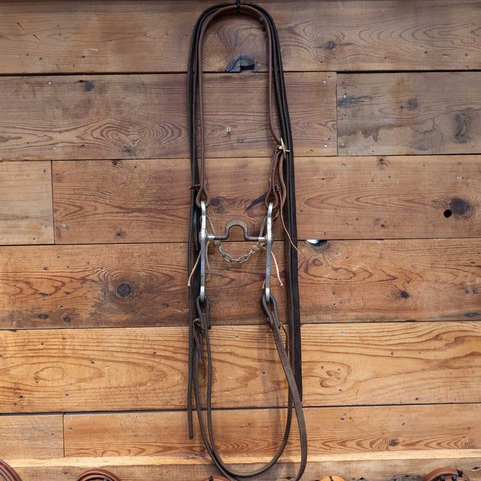 Flat Port Bridle Rig w/Split Ear Headstall Sale Barn Rockin P