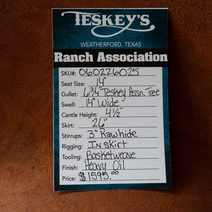 14" TESKEY'S RANCH ASSOCIATION SADDLE