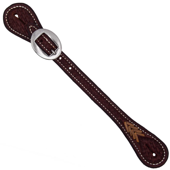 Teskey's Basketweave Spur Straps w/Rawhide