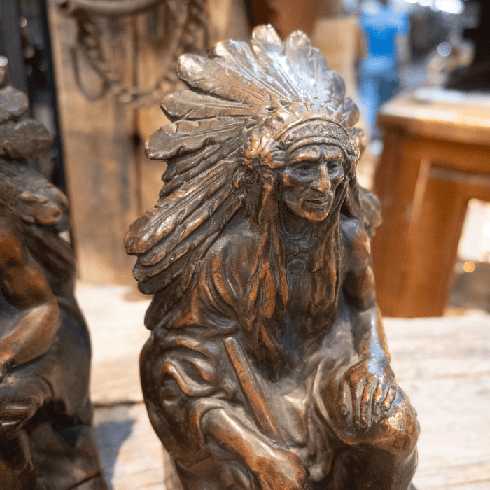 Antique Indian Chief 1930's Bookends