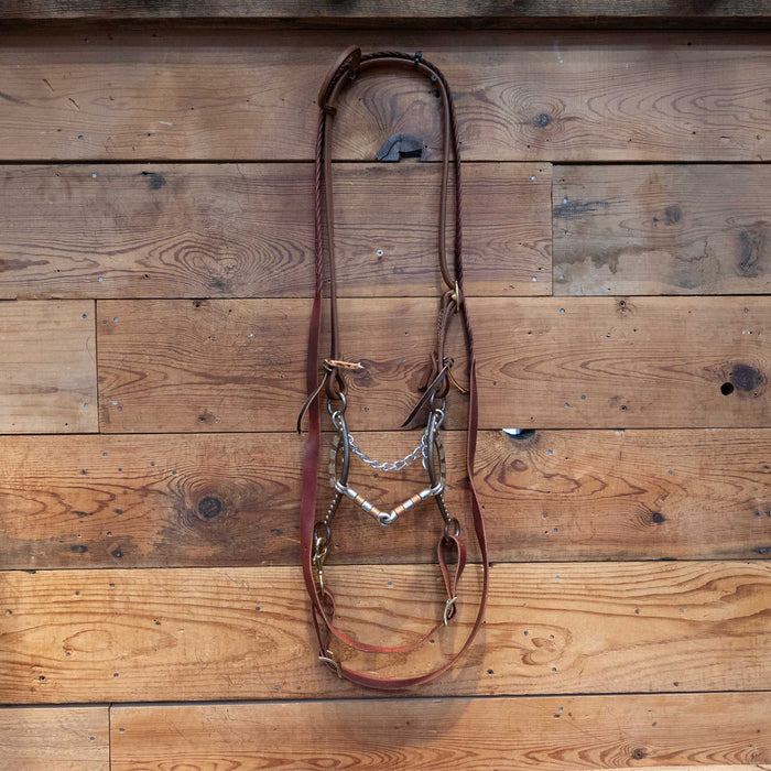 Copper Snaffle Gag Bridle Rig w/ Single Ear Headstall