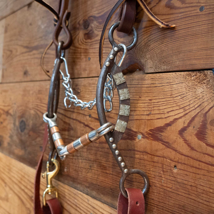 Copper Snaffle Gag Bridle Rig w/ Single Ear Headstall