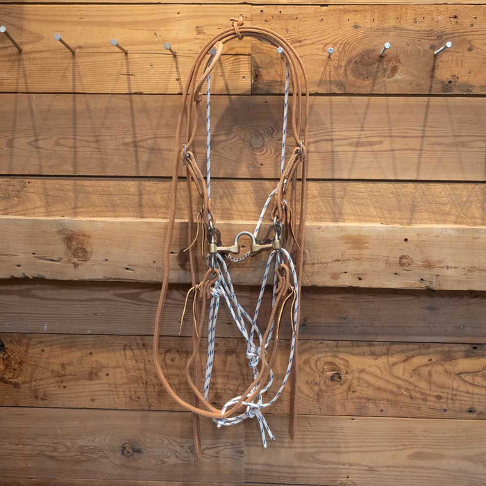 CHS Correction Bride Rig w/German String Martingale Tack - Training Cow Horse Supply