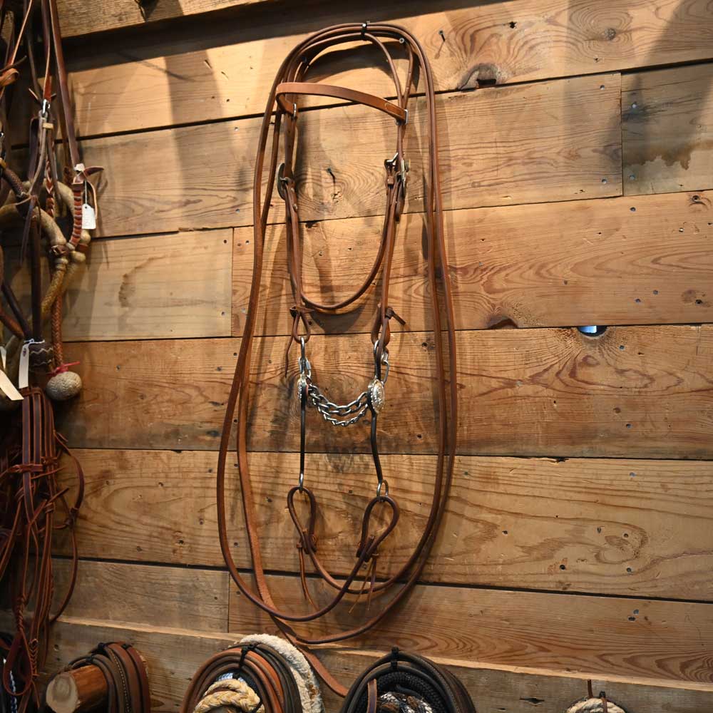 Bridle Rig - Long Shanked Concho Chain Bit  - RIG469