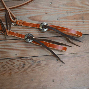 Joe Hipp 8ft. Roping Reins with Silver/Copper Conchos JHL012 Tack - Reins Joe Hipp Leather   