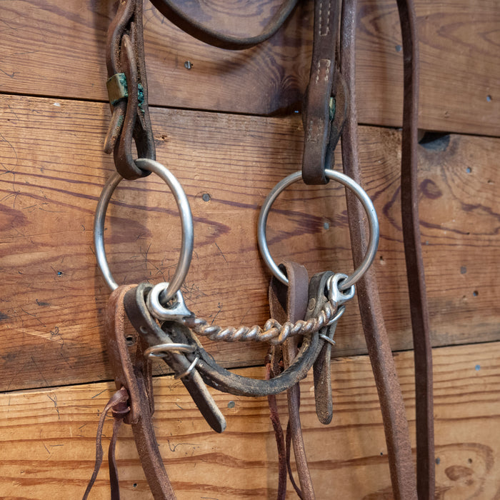O-Ring Twisted Wire Snaffle Bit Bridle Rig
