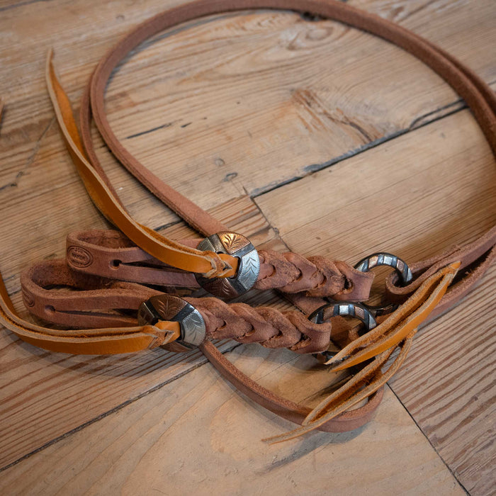 Joe Hipp 8' Roping Reins w/ Teskey's Hardware Tack - Reins Joe Hipp