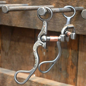 Kerry Kelley 02S Milkman Hinge Port - Floral Silver Mounted Bit KK1069 Tack - Bits Kerry Kelley   