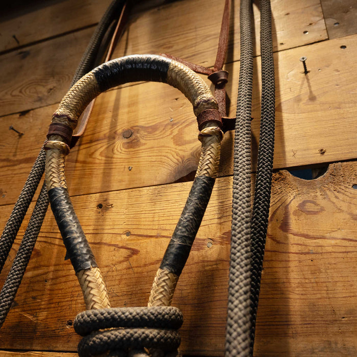 Rawhide Bosal w/ Leather Hanger & Nylon Split reins
