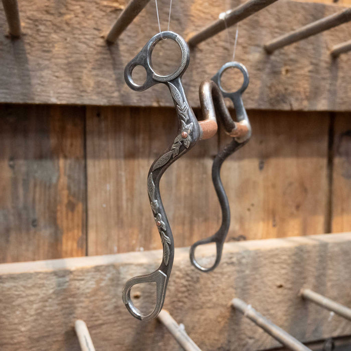 Silver Mounted Ron Tollison Solid Port Bit w/ Copper Bars