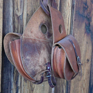 Handmade Alan Pursley Great Falls, Mt Leather Saddle bags _CA576 Collectibles Alan Pursley   