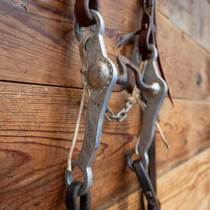 Flat Port Bridle Rig w/Split Ear Headstall Sale Barn Rockin P
