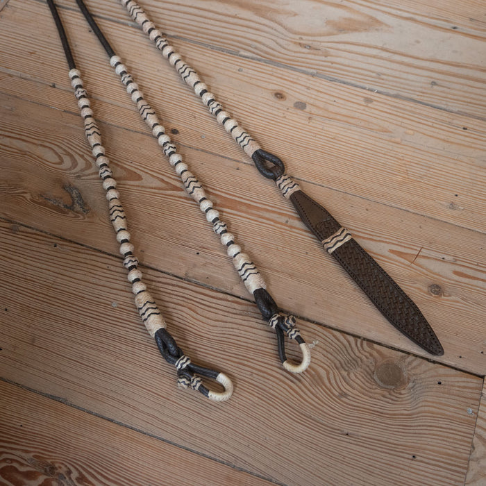 Handmade Jose Ortiz Rawhide & Leather Romel Reins 109 Tack - Reins Jose Ortiz