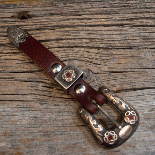 Vintage 3-piece Silver Belt Buckle Set w/Red Stones ACCESSORIES - Additional Accessories - Buckles MISC
