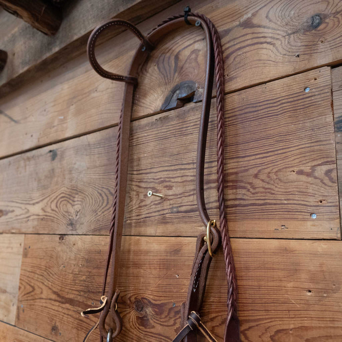 Copper Snaffle Gag Bridle Rig w/ Single Ear Headstall