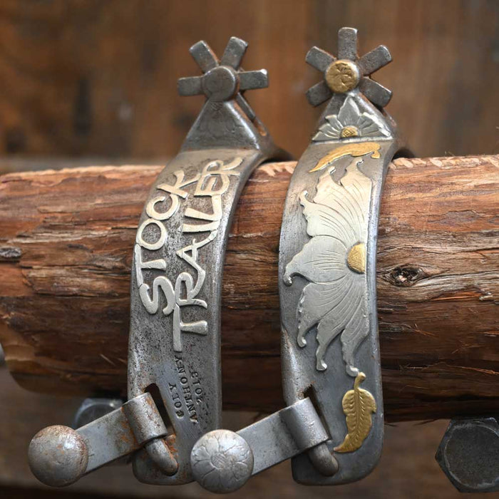 Cody Anthony Silver Flower Mounted Spurs Tack - Spurs Cody Anthony