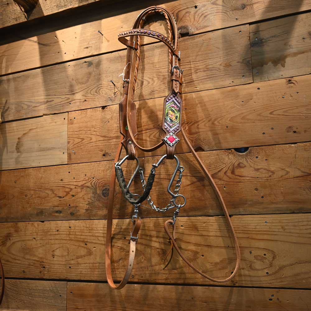 Bridle Rig - Little "S" -  Leather Wrapped Chain Hackamore - Bit SBR401 Tack - Rigs MISC   