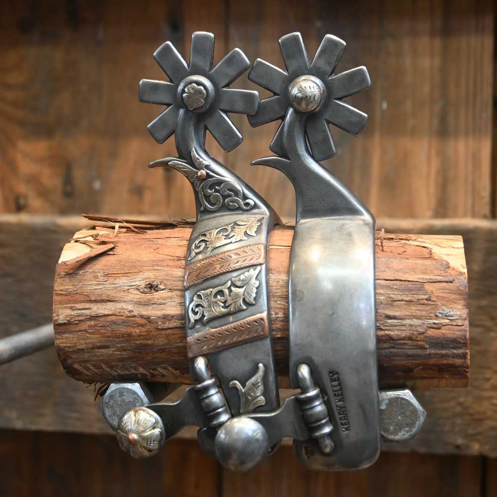 Kerry Kelley Silver Mounted Spurs - SPUR875 Tack - Spurs Kerry Kelley