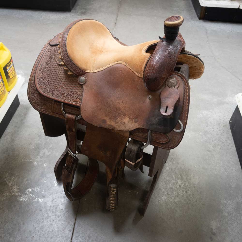 13.5" USED ROPING SADDLE Saddles SHOPMADE   