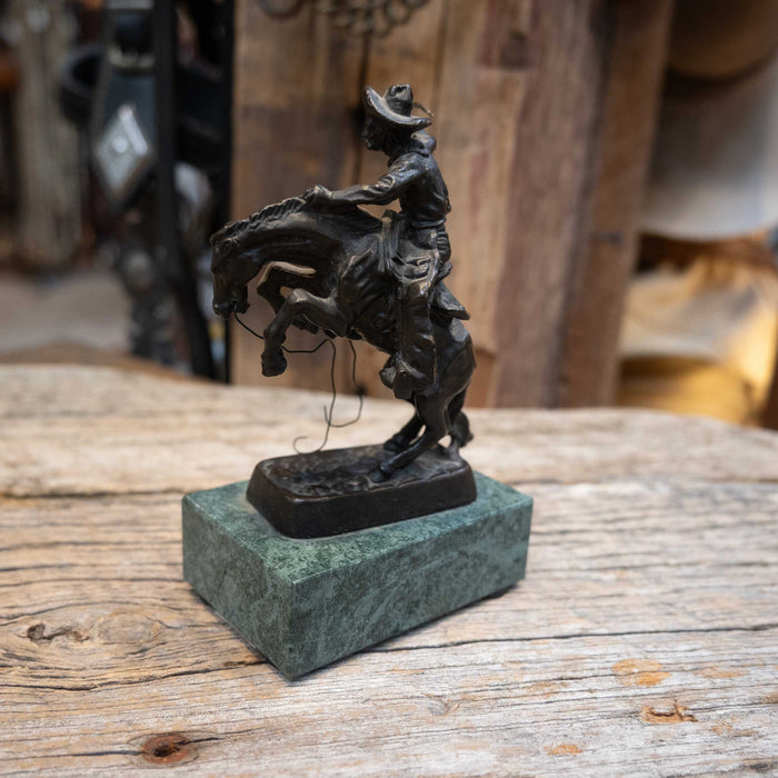 Remington Bronc Riding Cowboy Statue
