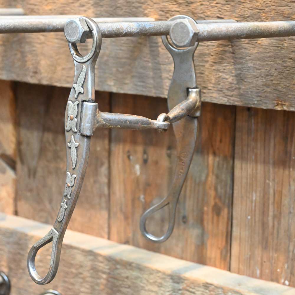 Used Josh Ownbey  - Silver Mounted -  Shanked Snaffle Bit TI0751 Tack - Bits, Spurs & Curbs - Bits Josh Ownbey   