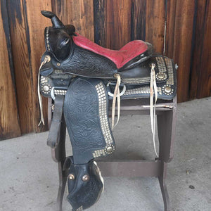 Vintage Western Saddle with a Red seat  - Western Decor  _CA834 Collectibles Teskey's   