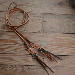 Joe Hipp 8ft. Roping Reins with Silver/Copper Conchos JHL013  Joe Hipp Leather   