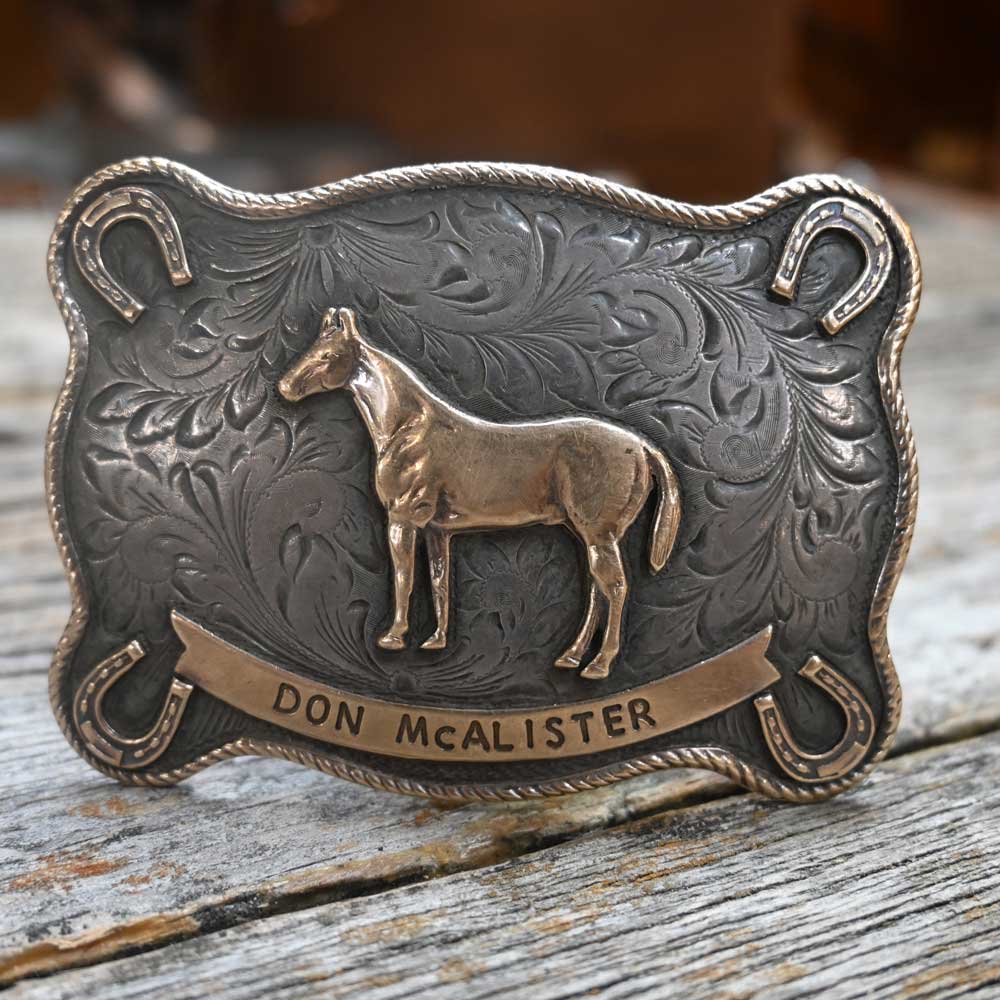 Vintage Western Handmade Nelson Silvia Buckle - Don McAlister  _CA923 Collectibles Nelson Silvia   