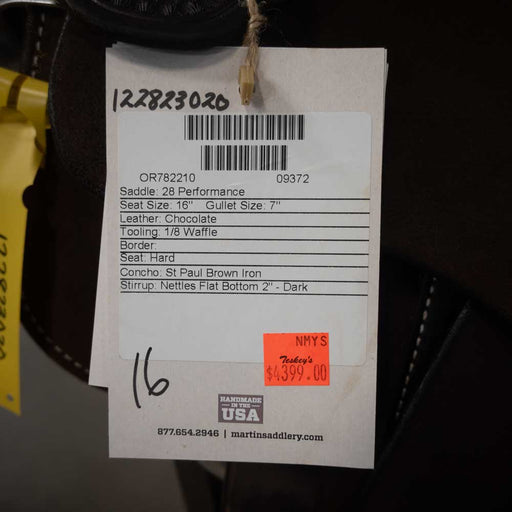 16" MARTIN PERFORMANCE SADDLE Saddles - New Martin Saddlery