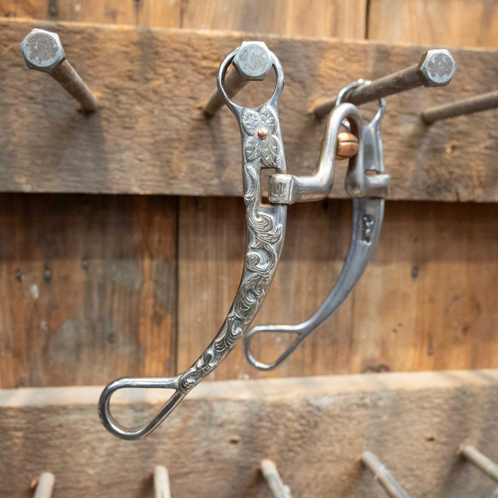 Silver Mounted Cutrell Solid Port Bit w/Copper Inlay Tack - Bits Cutrell