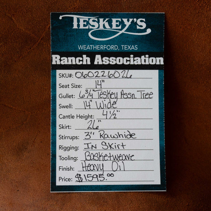 14" TESKEY'S RANCH ASSOCIATION SADDLE