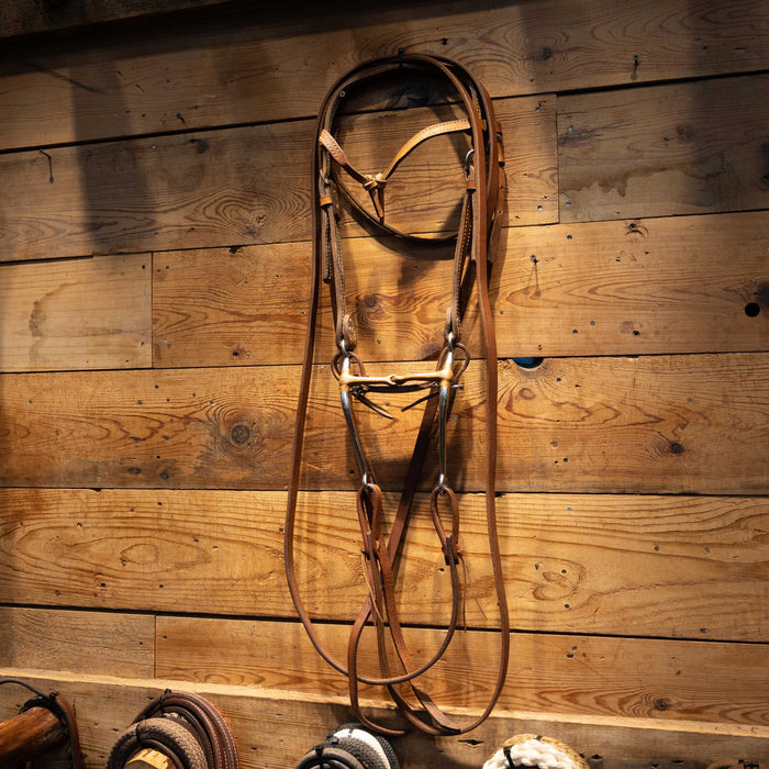 Long Shanked Copper Snaffle Bridle Rig Sale Barn MISC
