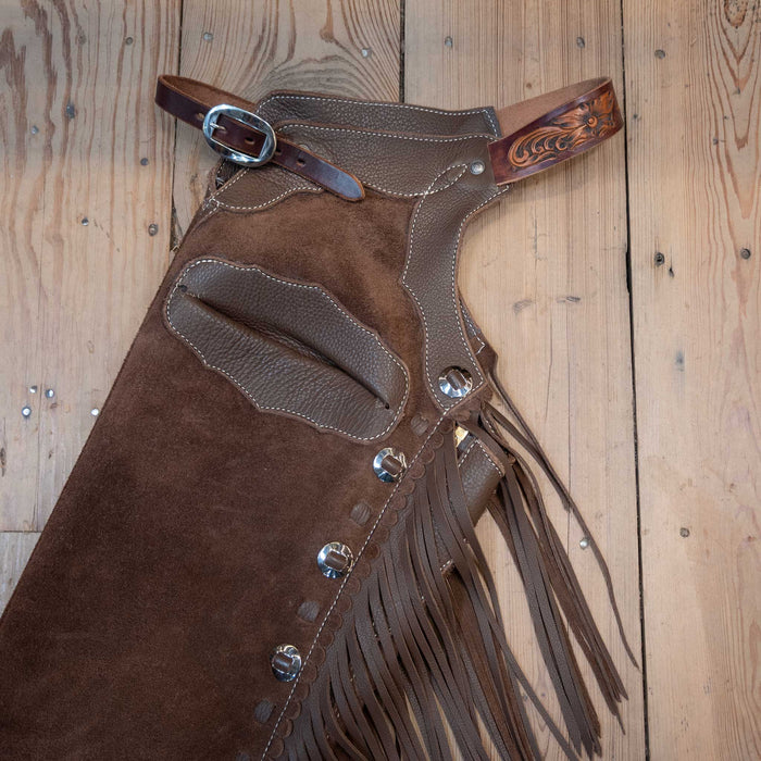 Used Farris Roughout Shotgun Chaps Tack - Chaps & Chinks Payton Farris