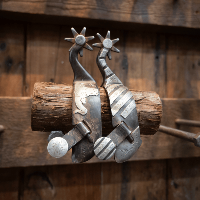 Clint Martin Silver Mounted 7pt Spurs