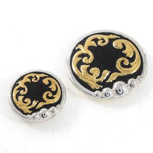 Black Concho with Gold Filigree Tack - Conchos & Hardware - Conchos MISC   