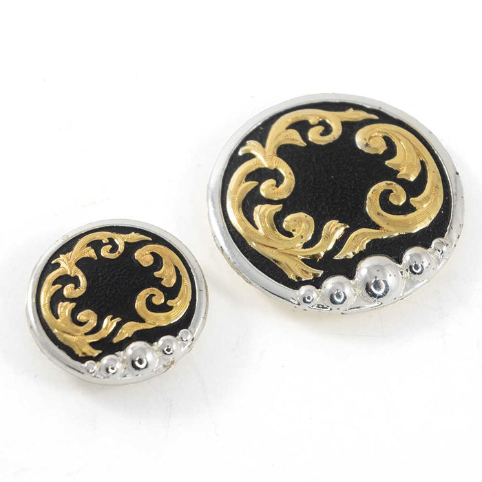Black Concho with Gold Filigree Tack - Conchos & Hardware MISC   
