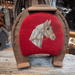 Vintage "Certain 74" Stool with Embroidered Horse Collectibles Certain 74