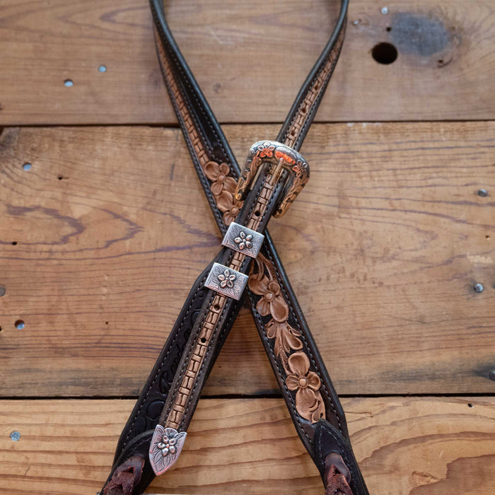 Randall Top Shelf Leather Split Ear w/Sunset Trails Sterling Silver & 10K Gold Buckle