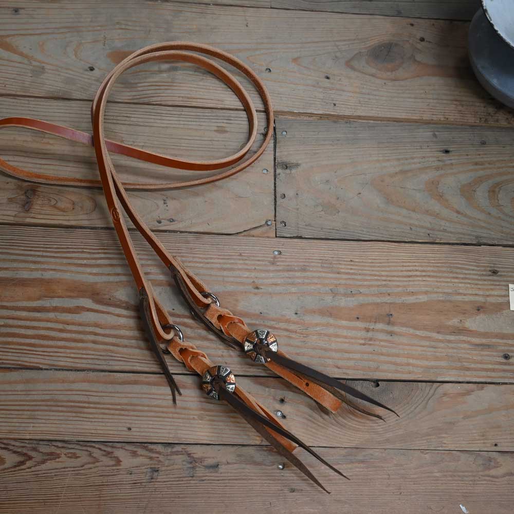 Joe Hipp 8ft. Roping Reins with Silver/Copper Conchos JHL014  Joe Hipp Leather   